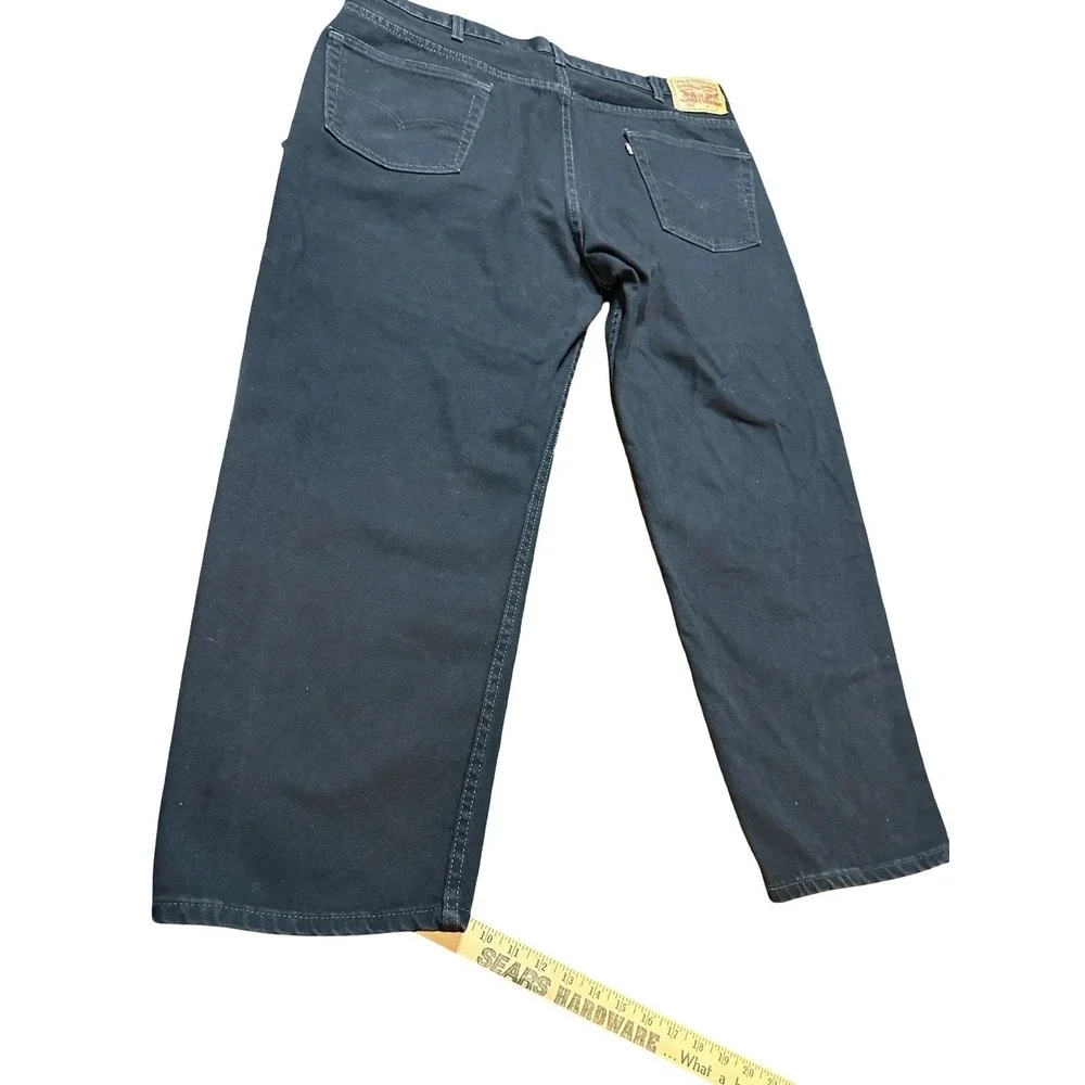 Levi's 550 44x29 (42.5x27.5) Relaxed Black 100% Cotton‎ Denim Jeans Straight Leg